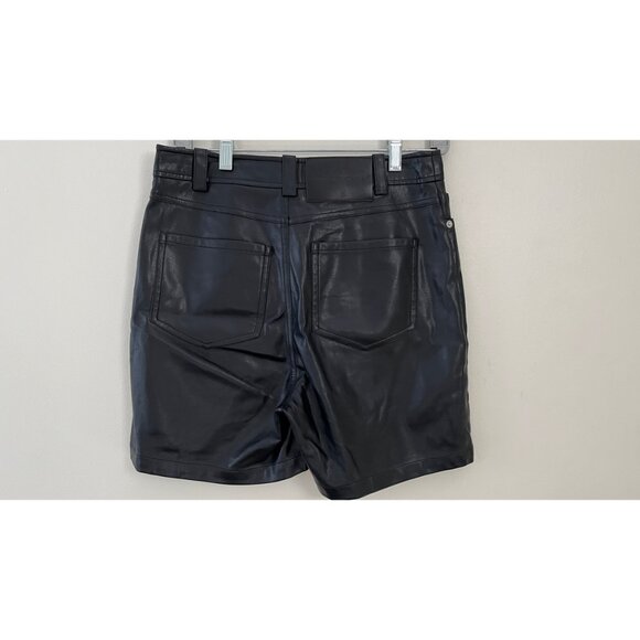 STOLEN GIRLFRIENDS CLUB BUTTON FLY BERMUDA VEGAN LEATHER SHORTS S - Picture 5 of 8